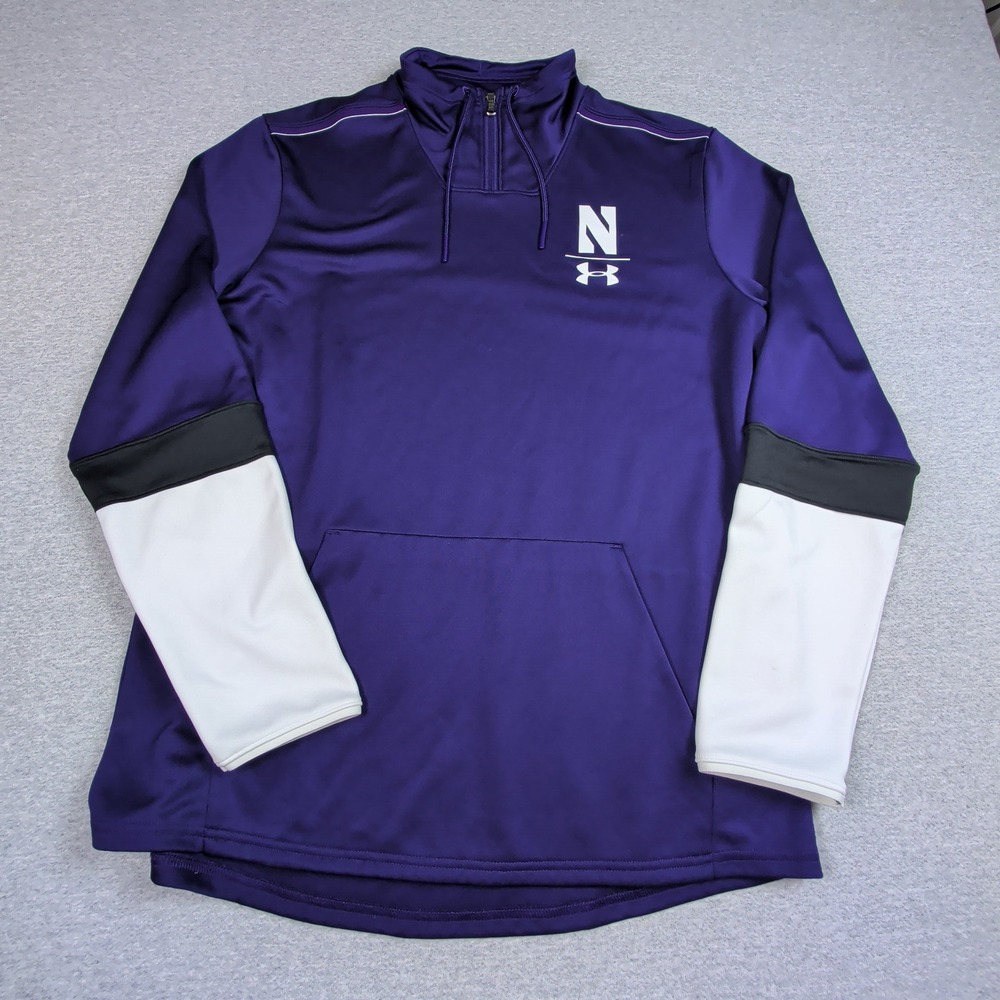 Under Armour Northwestern Wildcats Mens Large Purple 1/4 Zip Pullover